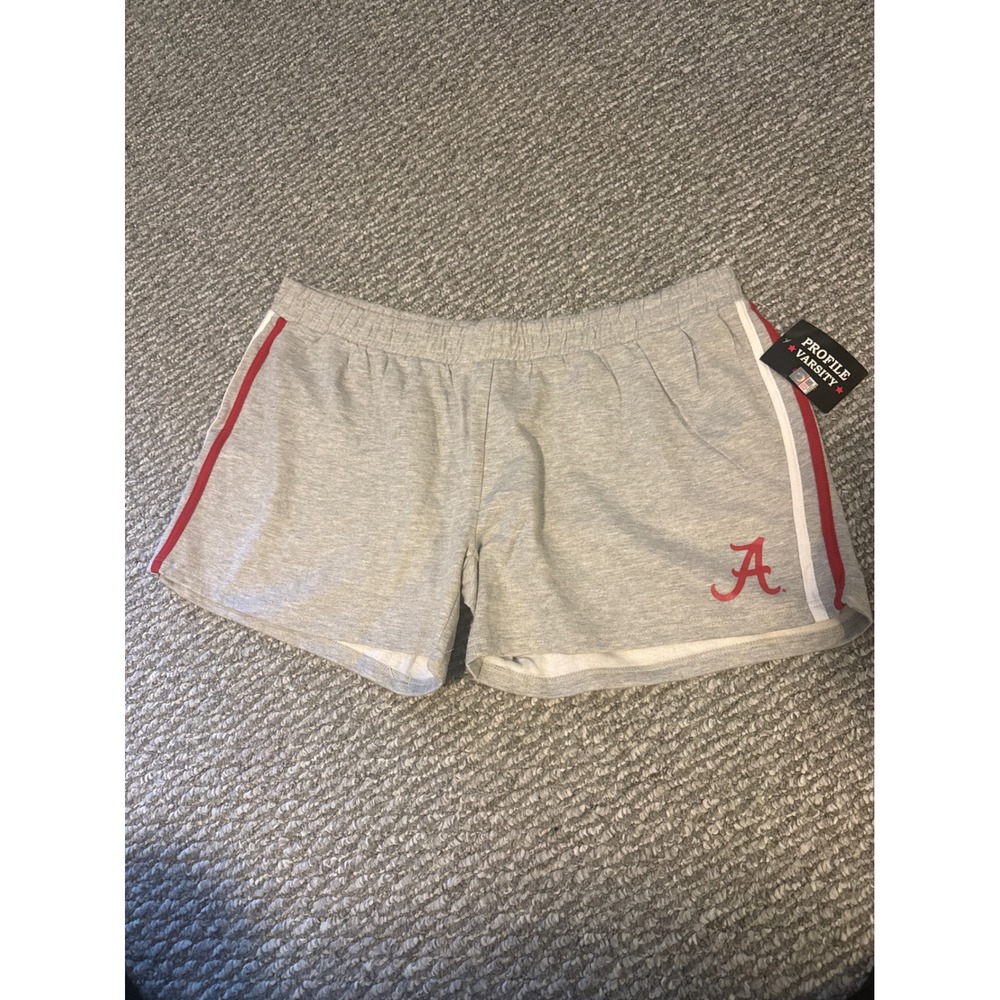 NCAA Alabama Crimson Tide Shorts Womens Gray Profile Varsity Crimson A Logo NWT